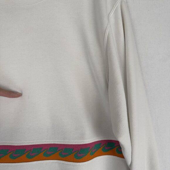 Nike Sweatshirt Womens Small Knit Striped Nike Logo Retro Colorful Pullover - Picture 13 of 16